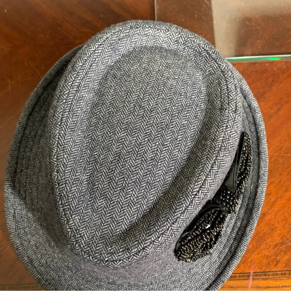 Winter Fedora with Embellished Beaded Bow